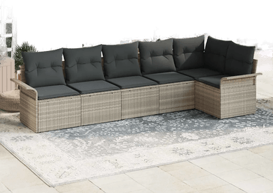 Vidaxl Hagesofa Set 6 pcs Lysegrå