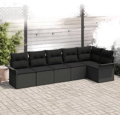 Vidaxl Hagesofa Set 6 pcs Svart
