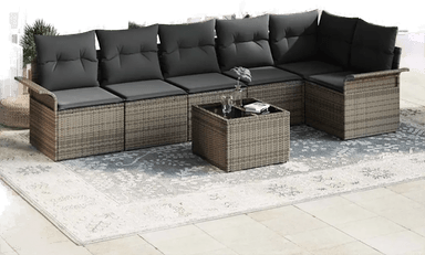 Vidaxl Hagesofa Set 7 pcs Grå