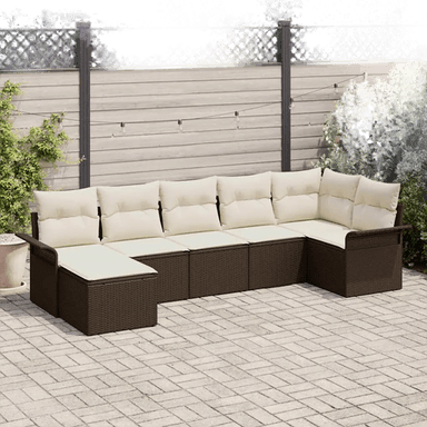 Vidaxl Hagesofa Set 7 pcs Brun