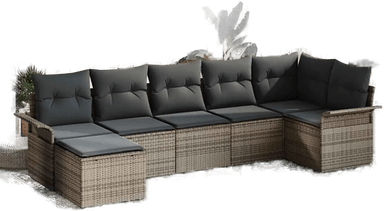 Vidaxl Hagesofa Set 7 pcs Grå