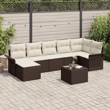 Vidaxl Hagesofa Set 8 pcs Brun