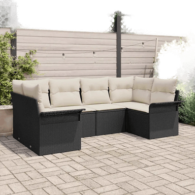 Vidaxl Hagesofa Set 6 pcs Svart