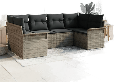 Vidaxl Hagesofa Set 6 pcs Grå