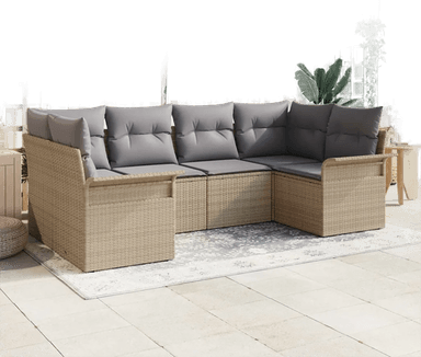 Vidaxl Hagesofa Set 6 pcs Beige