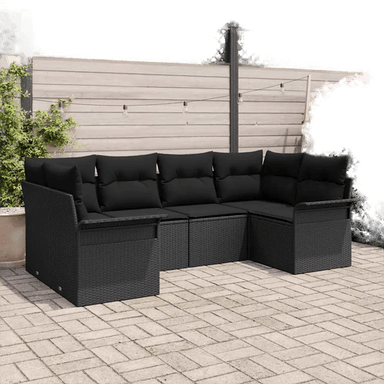 Vidaxl Hagesofa Set 6 pcs Svart