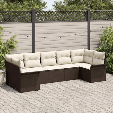 Vidaxl Hagesofa Set 7 pcs Brun