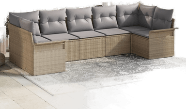 Vidaxl Hagesofa Set 7 pcs Beige