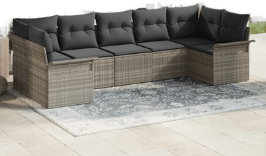 Vidaxl Hagesofa Set 7 pcs Lysegrå