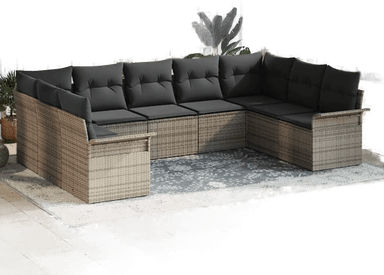 Vidaxl Hagesofa Set 9 pcs Grå