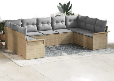 Vidaxl Hagesofa Set 9 pcs Beige