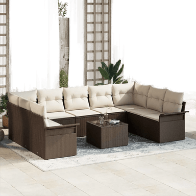 Vidaxl Hagesofa Set 10 pcs Grå