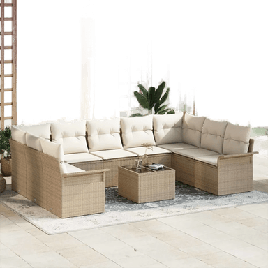 Vidaxl Hagesofa Set 10 pcs Brun