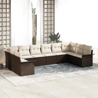Vidaxl Hagesofa Set 10 pcs Brun