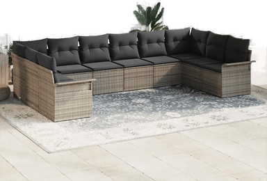 Vidaxl Hagesofa Set 10 pcs Grå