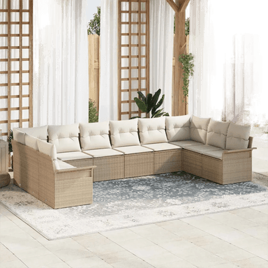 Vidaxl Hagesofa Set 10 pcs Beige