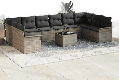 Vidaxl Hagesofa Set 11 pcs Svart