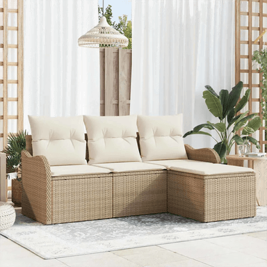 Vidaxl Hagesofa Set 4 pcs Beige
