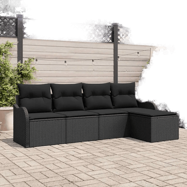 Vidaxl Hagesofa Set 5 pcs Svart