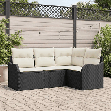 Vidaxl Hagesofa Set 4 pcs Svart