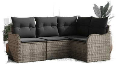 Vidaxl Hagesofa Set 4 pcs Grå
