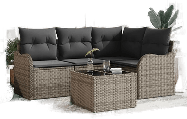 Vidaxl Hagesofa Set 5 pcs Svart
