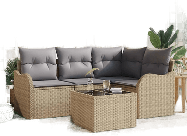 Vidaxl Hagesofa Set 5 pcs Svart