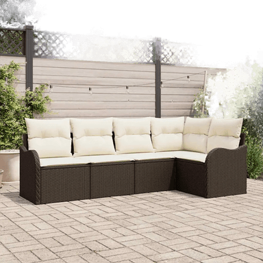 Vidaxl Hagesofa Set 5 pcs Brun