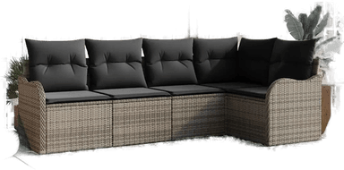 Vidaxl Hagesofa Set 5 pcs Grå