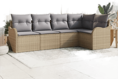 Vidaxl Hagesofa Set 5 pcs Beige