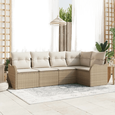 Vidaxl Hagesofa Set 5 pcs Beige