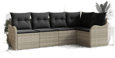 Vidaxl Hagesofa Set 5 pcs Lysegrå