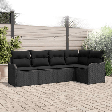 Vidaxl Hagesofa Set 5 pcs Svart