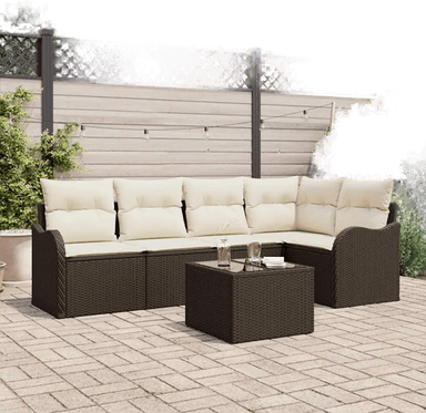 Vidaxl Hagesofa Set 6 pcs Brun