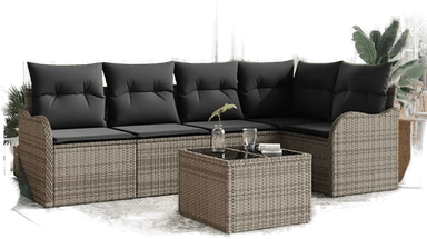 Vidaxl Hagesofa Set 6 pcs Grå