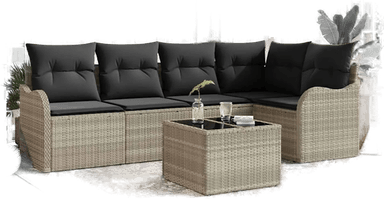 Vidaxl Hagesofa Set 6 pcs Lysegrå