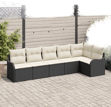 Vidaxl Hagesofa Set 6 pcs Svart