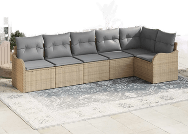 Vidaxl Hagesofa Set 6 pcs Beige