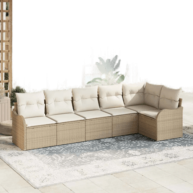 Vidaxl Hagesofa Set 6 pcs Beige