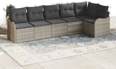 Vidaxl Hagesofa Set 6 pcs Lysegrå