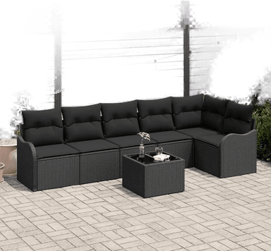 Vidaxl Hagesofa Set 7 pcs Beige