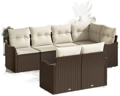Vidaxl Hagesofa Set 7 pcs Brun