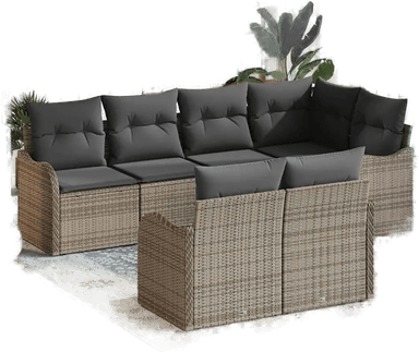 Vidaxl Hagesofa Set 7 pcs Grå