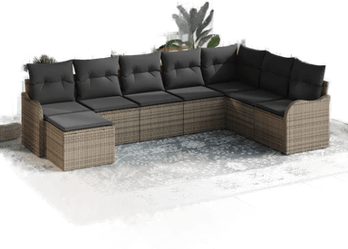 Vidaxl Hagesofa Set 8 pcs Grå