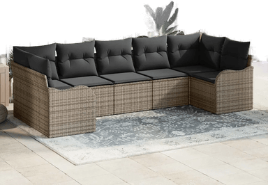 Vidaxl Hagesofa Set 7 pcs Grå