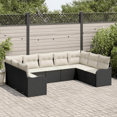 Vidaxl Hagesofa Set 9 pcs Svart og hvit