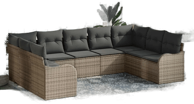 Vidaxl Hagesofa Set 9 pcs Grå