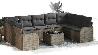 Vidaxl Hagesofa Set 10 pcs Grå