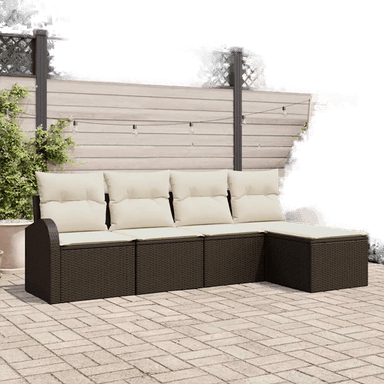 Vidaxl Sofa sett 5 pcs Brun og hvit