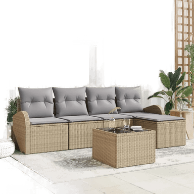 Vidaxl Sofa sett 6 pcs Beige og lys grå